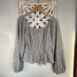 White Dalmatian Long Sleeve Top